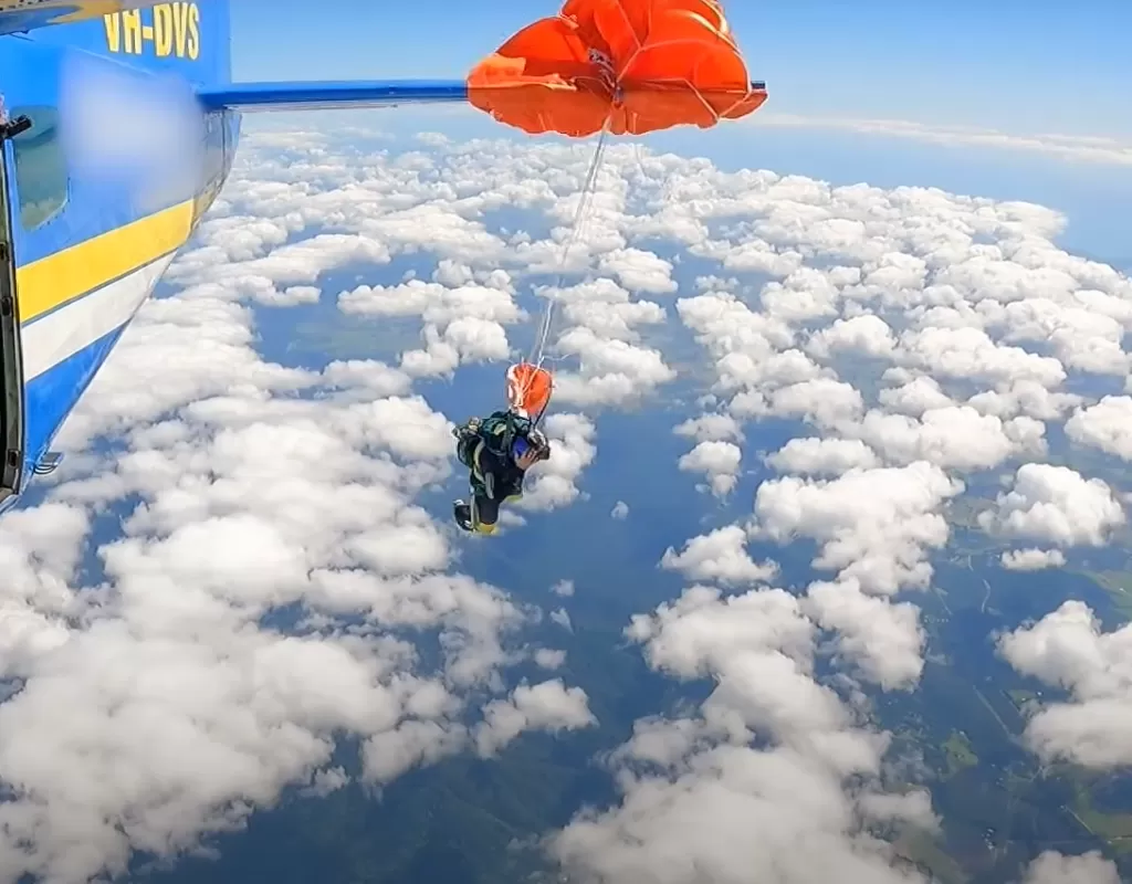 Skydiver left hanging at 15K feet after parachute catches plane’s tail