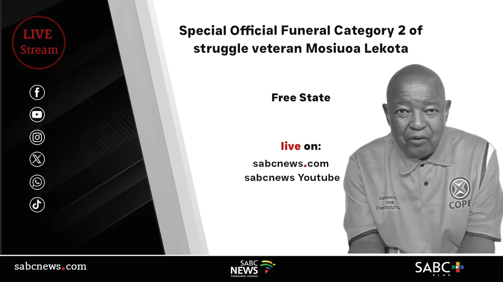 LIVE: Funeral of struggle veteran Mosiuoa Lekota