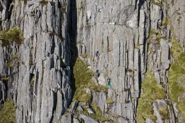 Climber plunges 30ft down sheer mountain cliff face