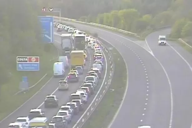 Vehicle overturns on M48 Severn bridge causing major traffic delays - live